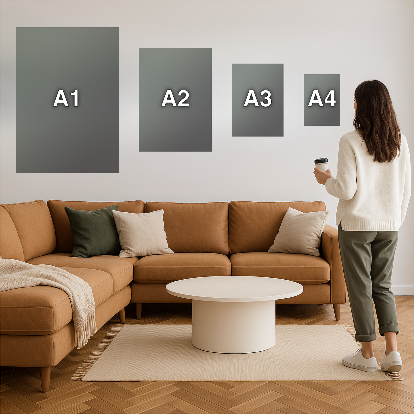 Kvinde poserer Line Art Plakat