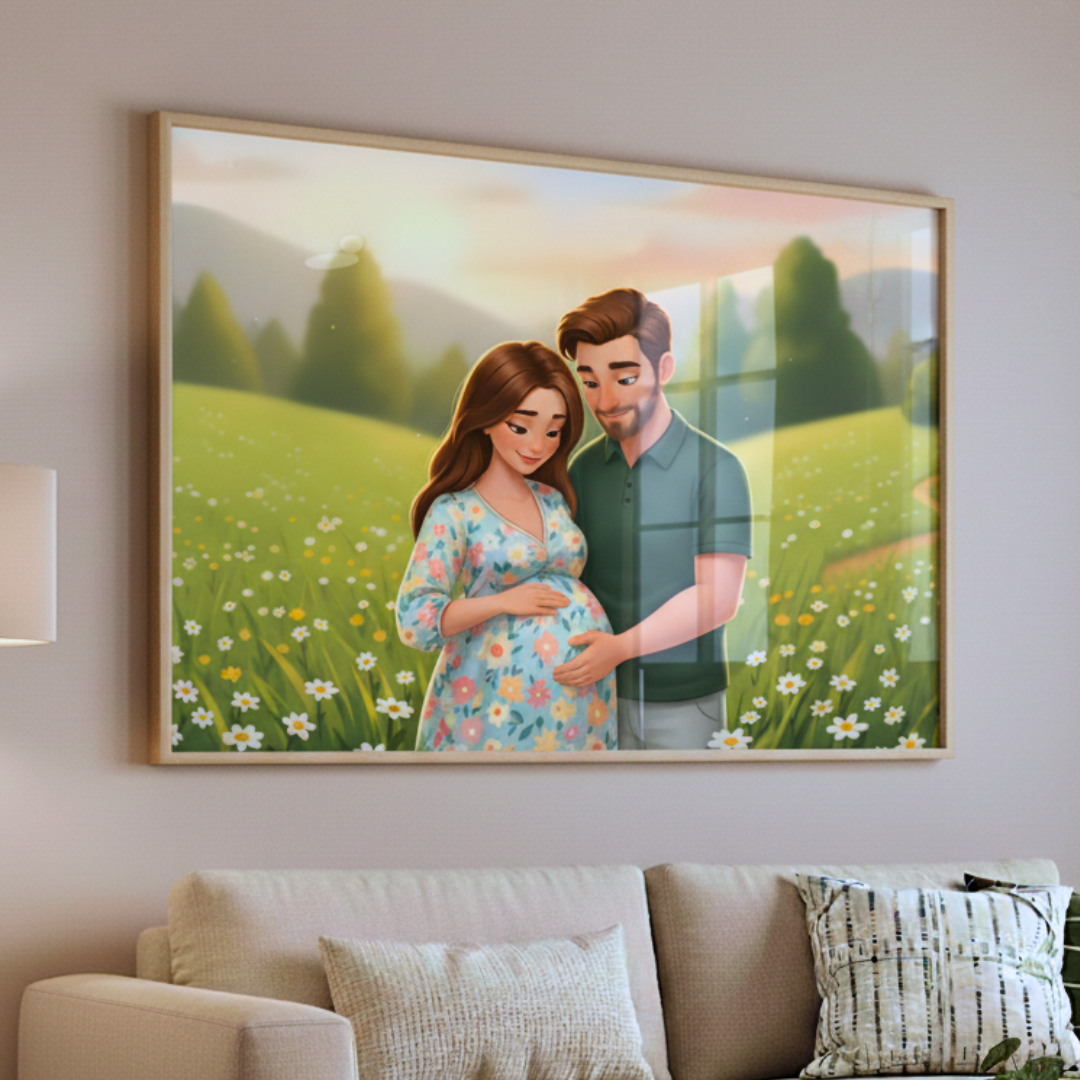 Gravid Par På Eng Plakat - Skabelon