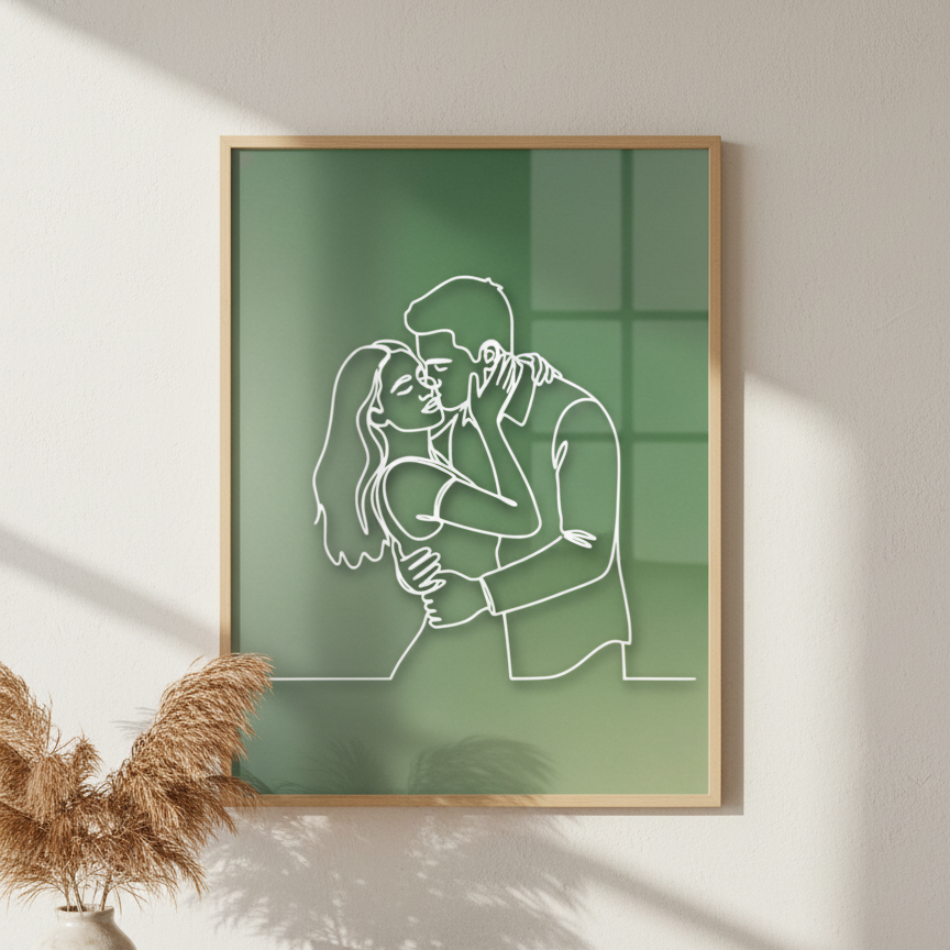 Mand og kvinde Line Art Plakat