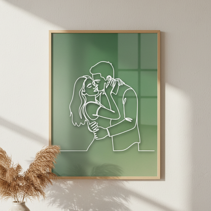 Mand og kvinde Line Art Plakat